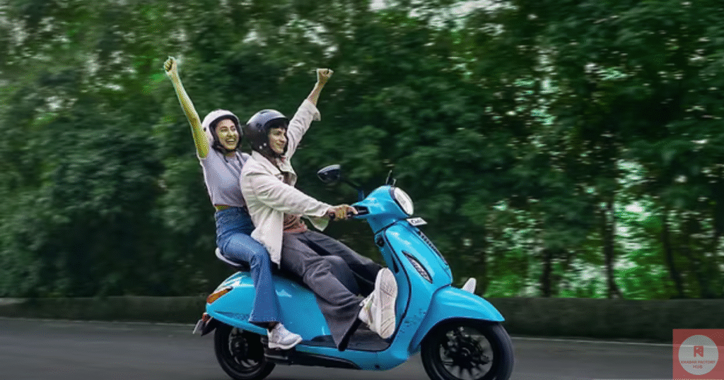 Bajaj Chetak 3001 electric scooter dashboard with TFT display and LED features