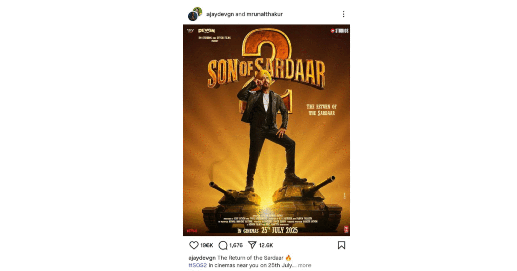 Ajay Devgn wearing turban in Son of Sardaar 2 poster